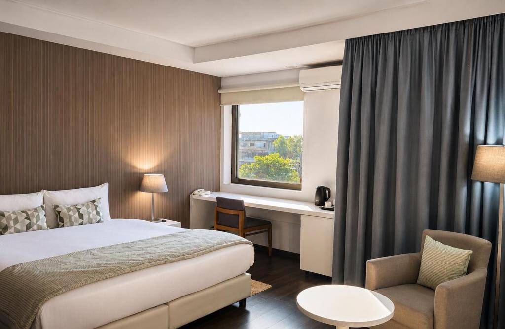 Double or twin room with work desk and balcony